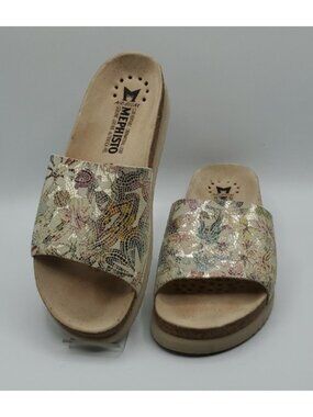 MEPHISTO Slide Sandals Hanik Multi Color Pompei Leather Slip On Sz 38 / 7 - 7.5